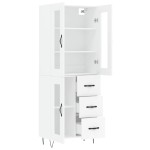 vidaXL Dulap înalt, alb, 69,5x34x180 cm, lemn compozit