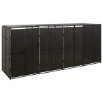 vidaXL Magazie de pubele cvadruplă, negru, 274x80x117 cm, poliratan vidaXL Magazie de pubele cvadruplă, negru, 274x80x117 cm, poliratan