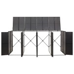 vidaXL Magazie de pubele cvadruplă, negru, 274x80x117 cm, poliratan vidaXL Magazie de pubele cvadruplă, negru, 274x80x117 cm, poliratan