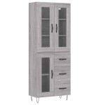 vidaXL Dulap înalt, gri sonoma, 69,5x34x180 cm, lemn compozit