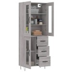 vidaXL Dulap înalt, gri sonoma, 69,5x34x180 cm, lemn compozit
