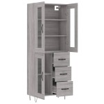 vidaXL Dulap înalt, gri sonoma, 69,5x34x180 cm, lemn compozit