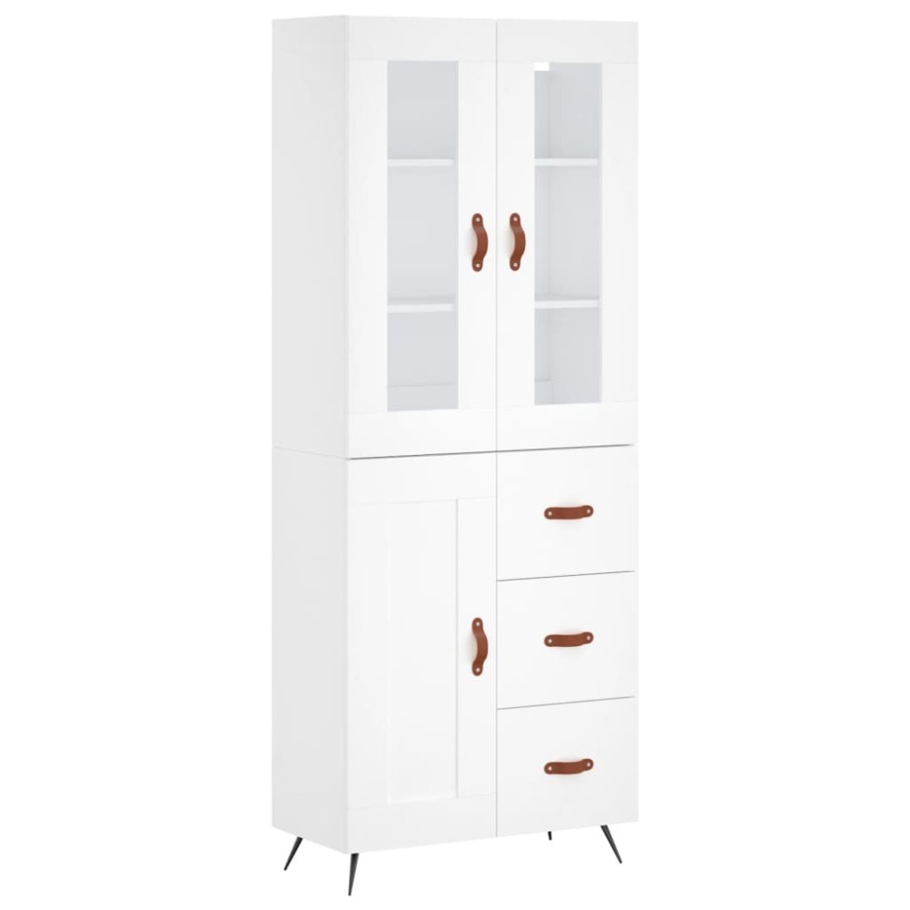 vidaXL Dulap înalt, alb, 69,5x34x180 cm, lemn compozit