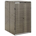 vidaXL Magazie de pubelă cu roți, gri, 70x80x117 cm, poliratan vidaXL Magazie de pubelă cu roți, gri, 70x80x117 cm, poliratan