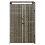 vidaXL Magazie de pubelă cu roți, gri, 70x80x117 cm, poliratan vidaXL Magazie de pubelă cu roți, gri, 70x80x117 cm, poliratan