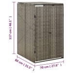 vidaXL Magazie de pubelă cu roți, gri, 70x80x117 cm, poliratan vidaXL Magazie de pubelă cu roți, gri, 70x80x117 cm, poliratan