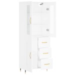 vidaXL Dulap înalt, alb, 69,5x34x180 cm, lemn compozit