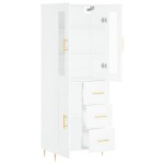 vidaXL Dulap înalt, alb, 69,5x34x180 cm, lemn compozit