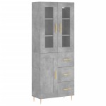 vidaXL Dulap înalt, gri beton, 69,5x34x180, lemn compozit