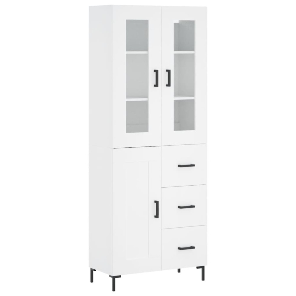 vidaXL Dulap înalt, alb, 69,5x34x180 cm, lemn compozit