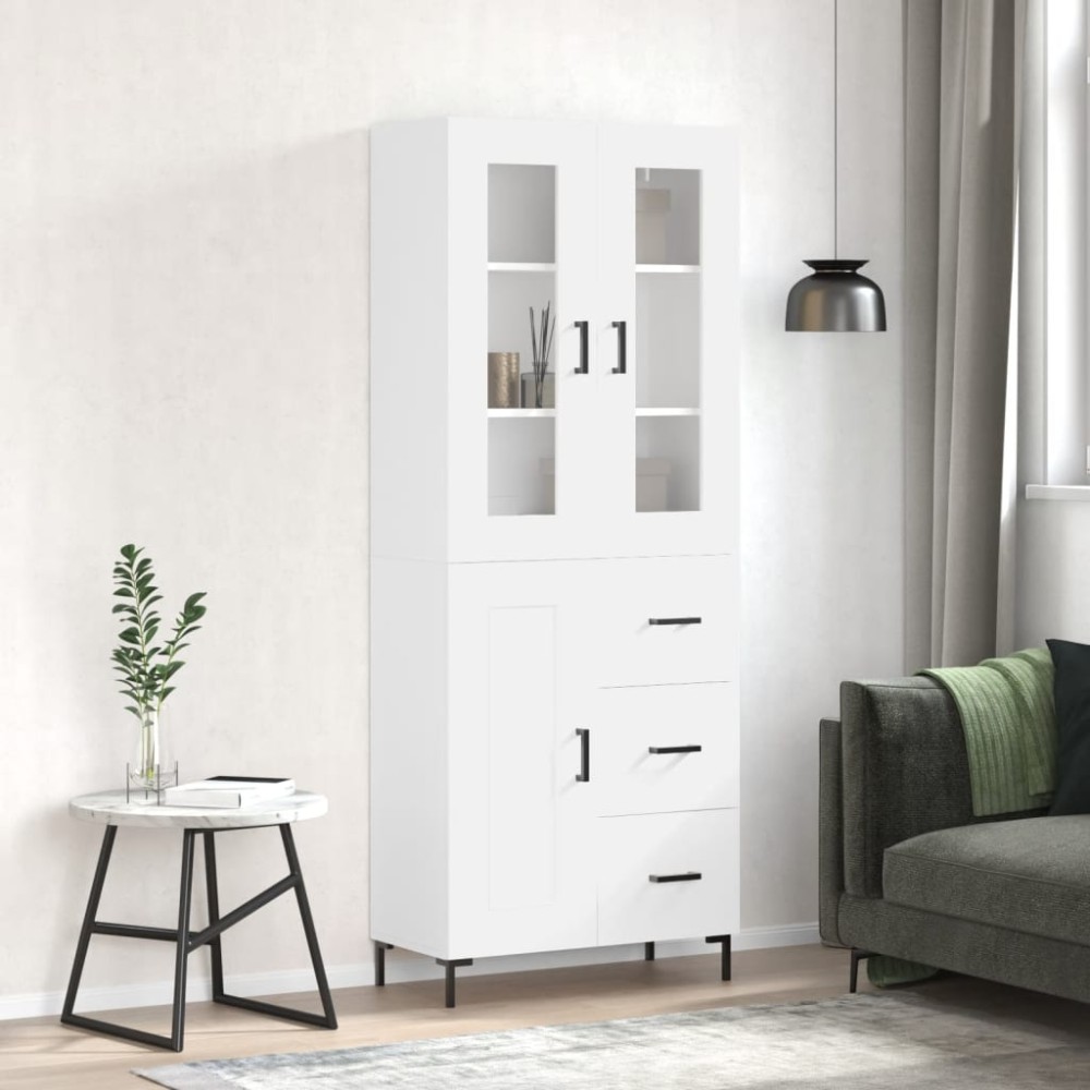 vidaXL Dulap înalt, alb, 69,5x34x180 cm, lemn compozit