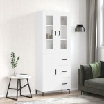 vidaXL Dulap înalt, alb, 69,5x34x180 cm, lemn compozit