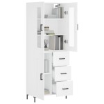 vidaXL Dulap înalt, alb, 69,5x34x180 cm, lemn compozit