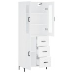 vidaXL Dulap înalt, alb, 69,5x34x180 cm, lemn compozit