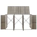 vidaXL Magazie de pubele triplă, gri, 207x80x117 cm, poliratan