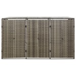 vidaXL Magazie de pubele triplă, gri, 207x80x117 cm, poliratan