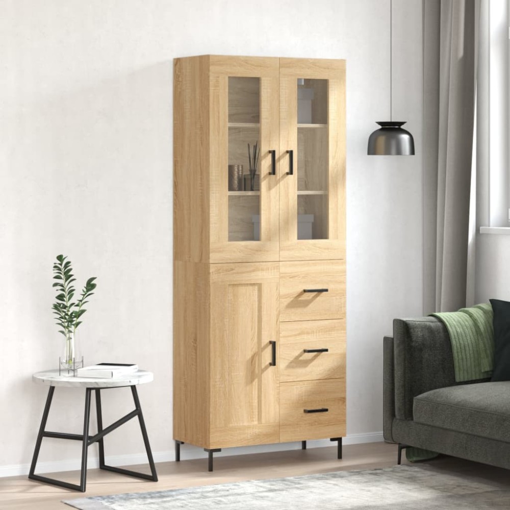 vidaXL Dulap înalt, stejar sonoma, 69,5x34x180 cm, lemn compozit