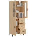 vidaXL Dulap înalt, stejar sonoma, 69,5x34x180 cm, lemn compozit
