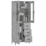 vidaXL Dulap înalt, gri beton, 69,5x34x180, lemn compozit