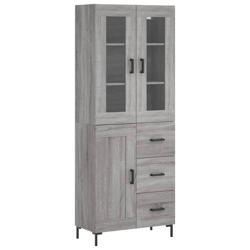 vidaXL Dulap înalt, gri sonoma, 69,5x34x180 cm, lemn compozit