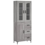vidaXL Dulap înalt, gri sonoma, 69,5x34x180 cm, lemn compozit