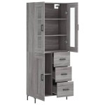 vidaXL Dulap înalt, gri sonoma, 69,5x34x180 cm, lemn compozit