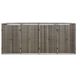 vidaXL Magazie de pubele cvadruplă, gri, 274x80x117 cm, poliratan vidaXL Magazie de pubele cvadruplă, gri, 274x80x117 cm, poliratan