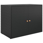 vidaXL Dulap depozitare de grădină, negru, 100x55,5x80 cm, poliratan