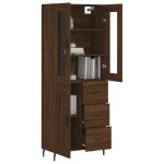 vidaXL Dulap înalt, stejar maro, 69,5x34x180 cm, lemn compozit vidaXL Dulap înalt, stejar maro, 69,5x34x180 cm, lemn compozit