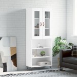 vidaXL Dulap înalt, alb, 69,5x34x180 cm, lemn compozit