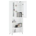 vidaXL Dulap înalt, alb, 69,5x34x180 cm, lemn compozit