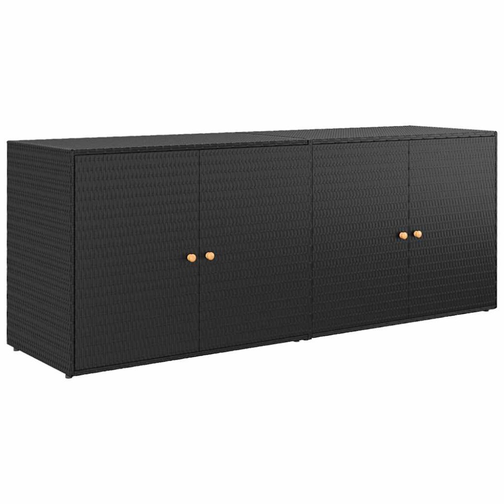 vidaXL Dulap depozitare de grădină, negru, 198x55,5x80 cm, poliratan