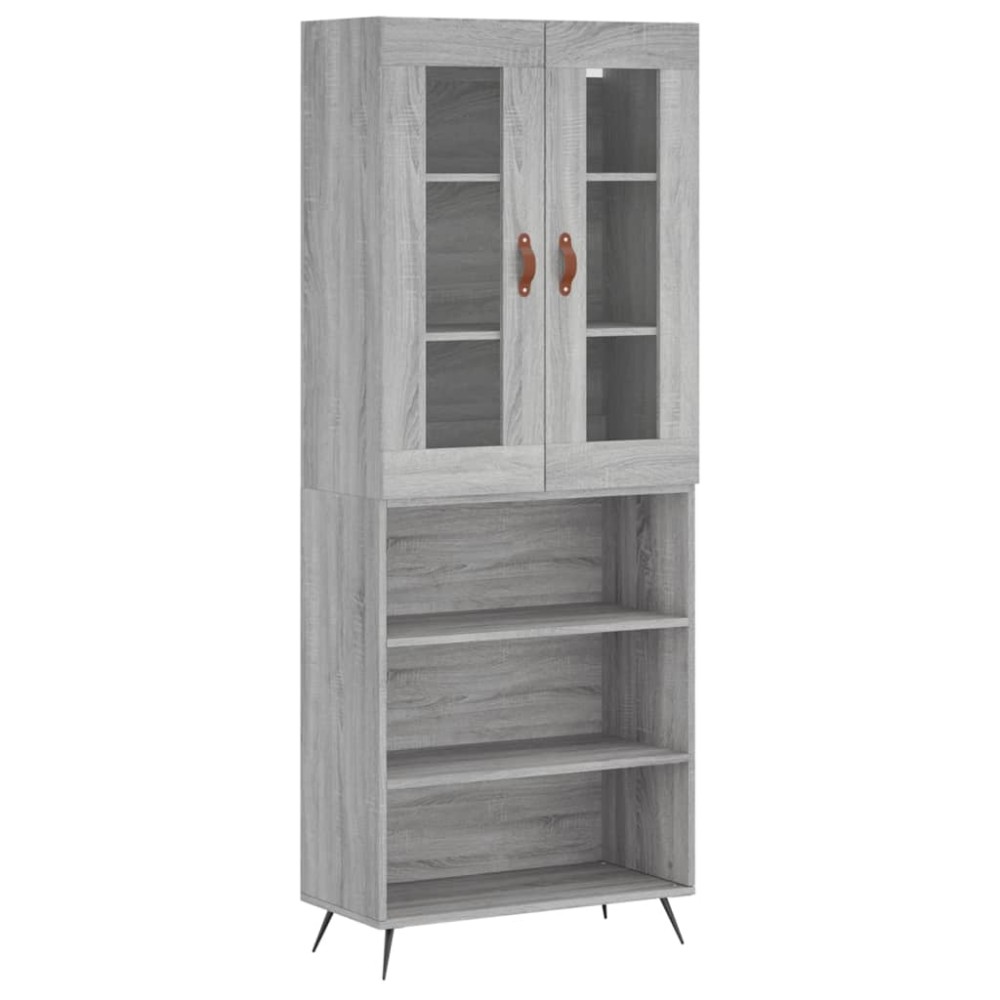 vidaXL Dulap înalt, gri sonoma, 69,5x34x180 cm, lemn compozit