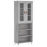 vidaXL Dulap înalt, gri sonoma, 69,5x34x180 cm, lemn compozit