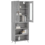 vidaXL Dulap înalt, gri sonoma, 69,5x34x180 cm, lemn compozit