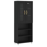 vidaXL Dulap înalt, negru, 69,5x34x180 cm, lemn compozit