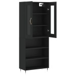 vidaXL Dulap înalt, negru, 69,5x34x180 cm, lemn compozit