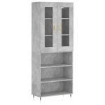 vidaXL Dulap înalt, gri beton, 69,5x34x180, lemn compozit