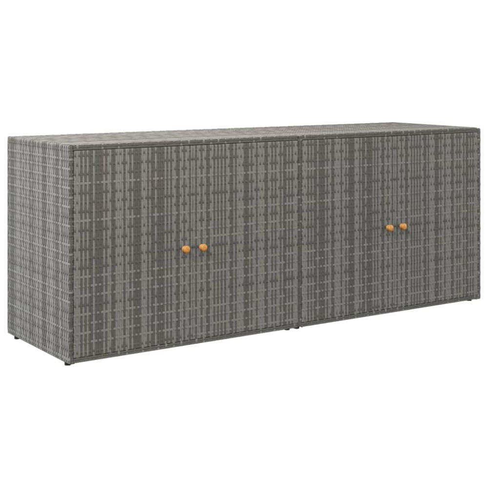 vidaXL Dulap de depozitare de grădină, gri, 198x55,5x80 cm, poliratan