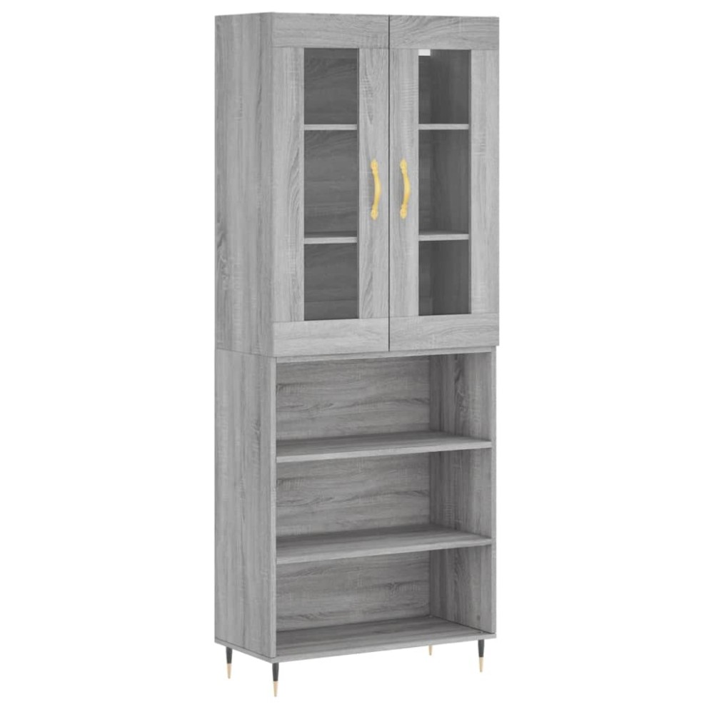 vidaXL Dulap înalt, gri sonoma, 69,5x34x180 cm, lemn compozit