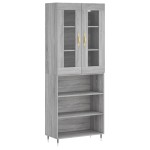 vidaXL Dulap înalt, gri sonoma, 69,5x34x180 cm, lemn compozit