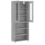 vidaXL Dulap înalt, gri sonoma, 69,5x34x180 cm, lemn compozit