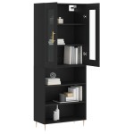 vidaXL Dulap înalt, negru, 69,5x34x180 cm, lemn compozit