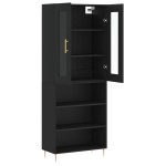 vidaXL Dulap înalt, negru, 69,5x34x180 cm, lemn compozit