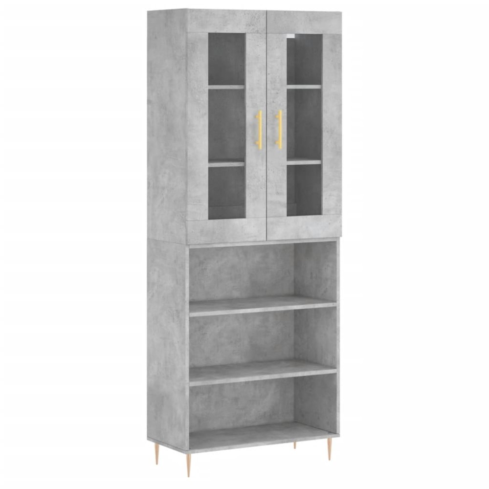 vidaXL Dulap înalt, gri beton, 69,5x34x180, lemn compozit