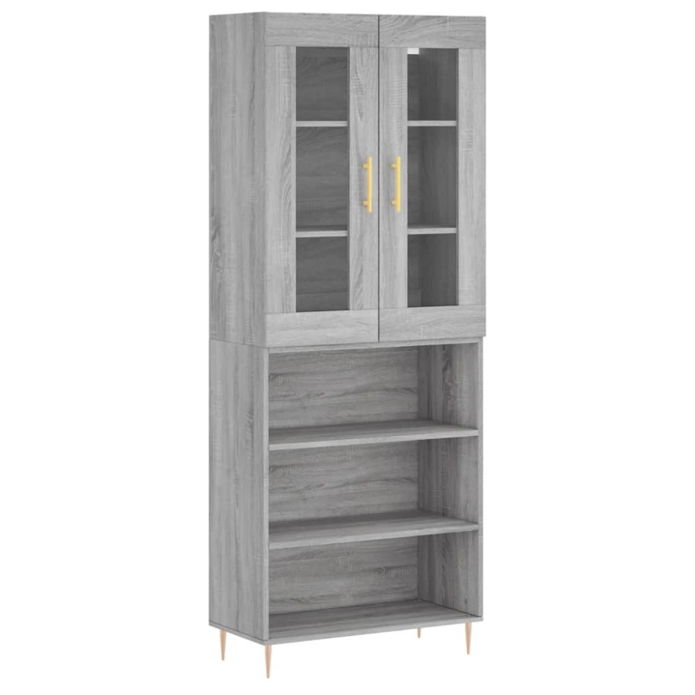 vidaXL Dulap înalt, gri sonoma, 69,5x34x180 cm, lemn compozit