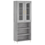 vidaXL Dulap înalt, gri sonoma, 69,5x34x180 cm, lemn compozit