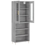 vidaXL Dulap înalt, gri sonoma, 69,5x34x180 cm, lemn compozit