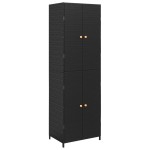 vidaXL Dulap depozitare de grădină, negru, 59x40x180 cm, poliratan vidaXL Dulap depozitare de grădină, negru, 59x40x180 cm, poliratan