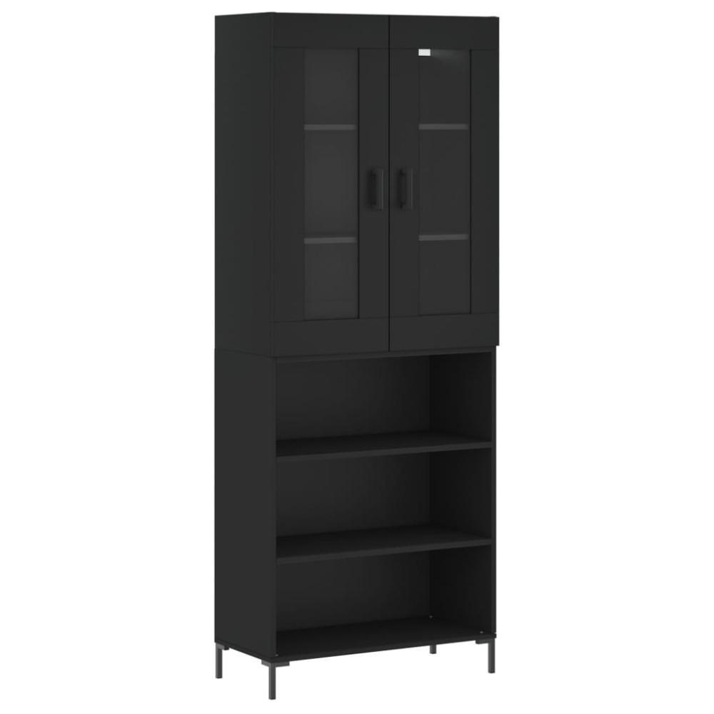 vidaXL Dulap înalt, negru, 69,5x34x180 cm, lemn compozit